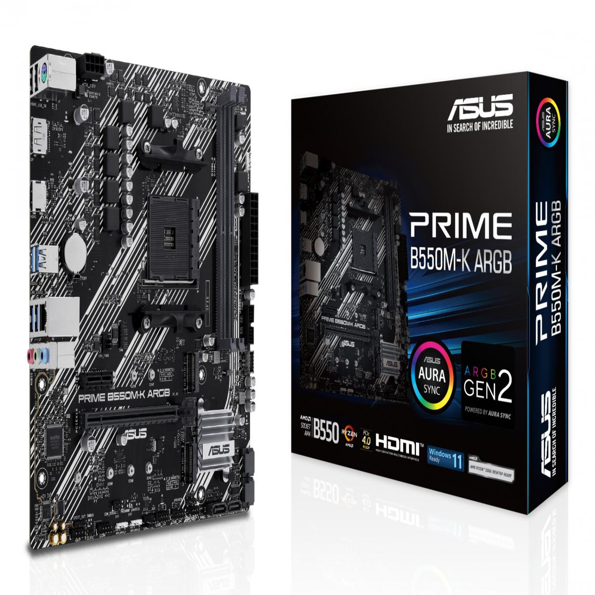 ASUS PRIME B550M-K ARGB AMD B550 Socket AM4 micro ATX