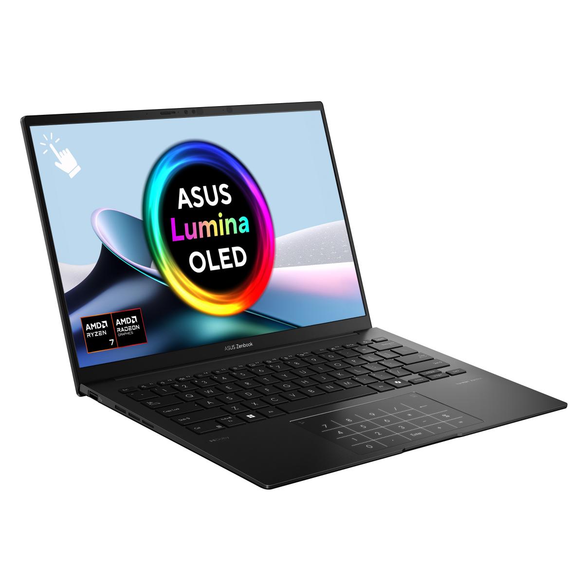 ASUS Zenbook 14 OLED UM3406HA-QL020W AMD Ryzen™ 7 8840HS Laptop 35.6 cm (14") Touchscreen WUXGA 16 GB LPDDR5x-SDRAM 1 TB SSD Wi-Fi 6E (802.11ax) Windows 11 Home Black