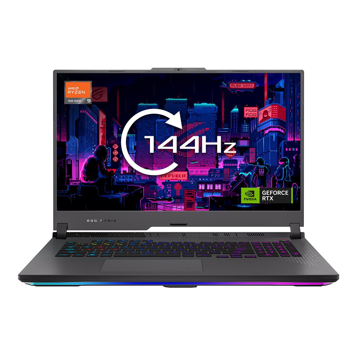 ASUS ROG Strix G17 G713PV-HX048W AMD Ryzen™ 9 7845HX Laptop 43.9 cm (17.3") Full HD 16 GB DDR5-SDRAM 1 TB SSD NVIDIA GeForce RTX 4060 Wi-Fi 6E (802.11ax) Windows 11 Home Black, Grey
