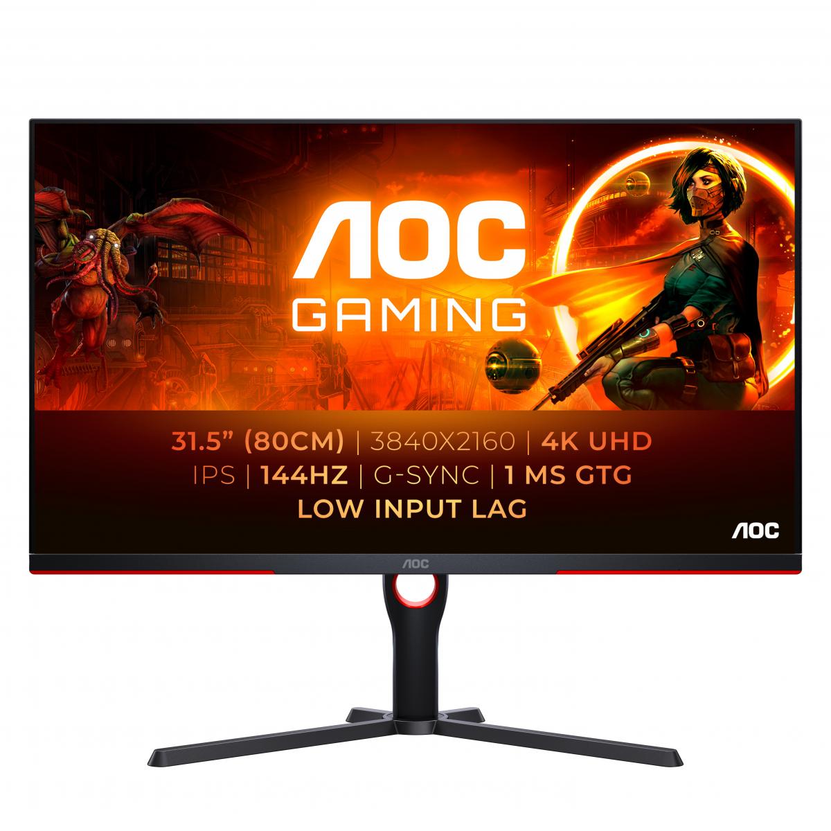 AOC G3 U32G3X/BK computer monitor 80 cm (31.5") 3840 x 2160 pixels 4K Ultra HD LED Black, Red