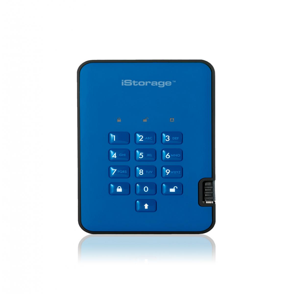 iStorage diskAshur² SSD 1TB Blue | Secure Portable Solid State Drive |AES-XTS 256-bit Hardware Encryption | PIN protected | OS & Platform Independent | TAA Compliant |Brute force hack defence | Dust/Water Resistant