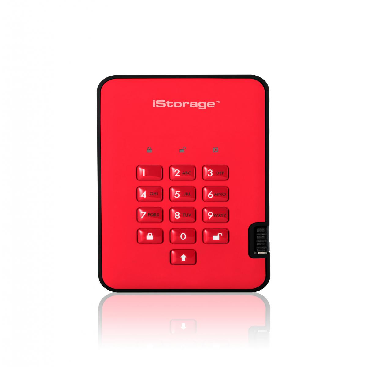 iStorage diskAshur² HDD 5TB Red | Secure Portable Hard Drive |AES-XTS 256-bit Hardware Encryption | PIN protected | OS & Platform Independent | TAA Compliant |Brute force hack defence | Dust/Water Resistant