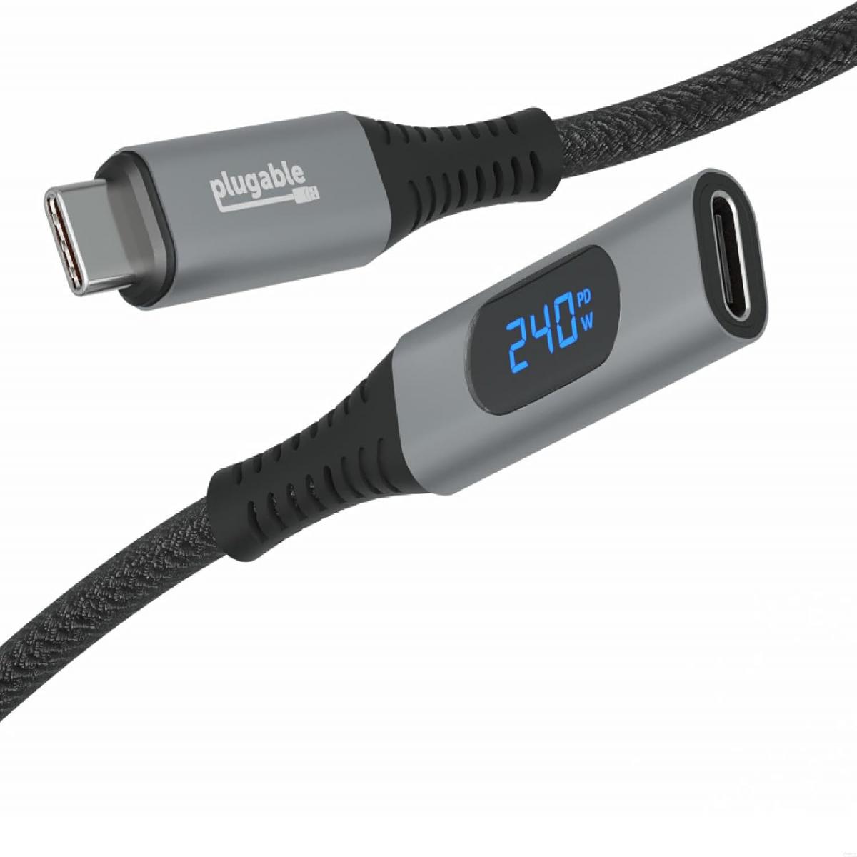 Plugable USB-C Ext Cable + Meter