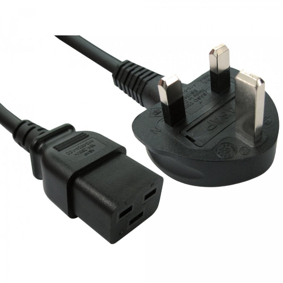 CDL 2m UK Plug to C19 Mains Lead