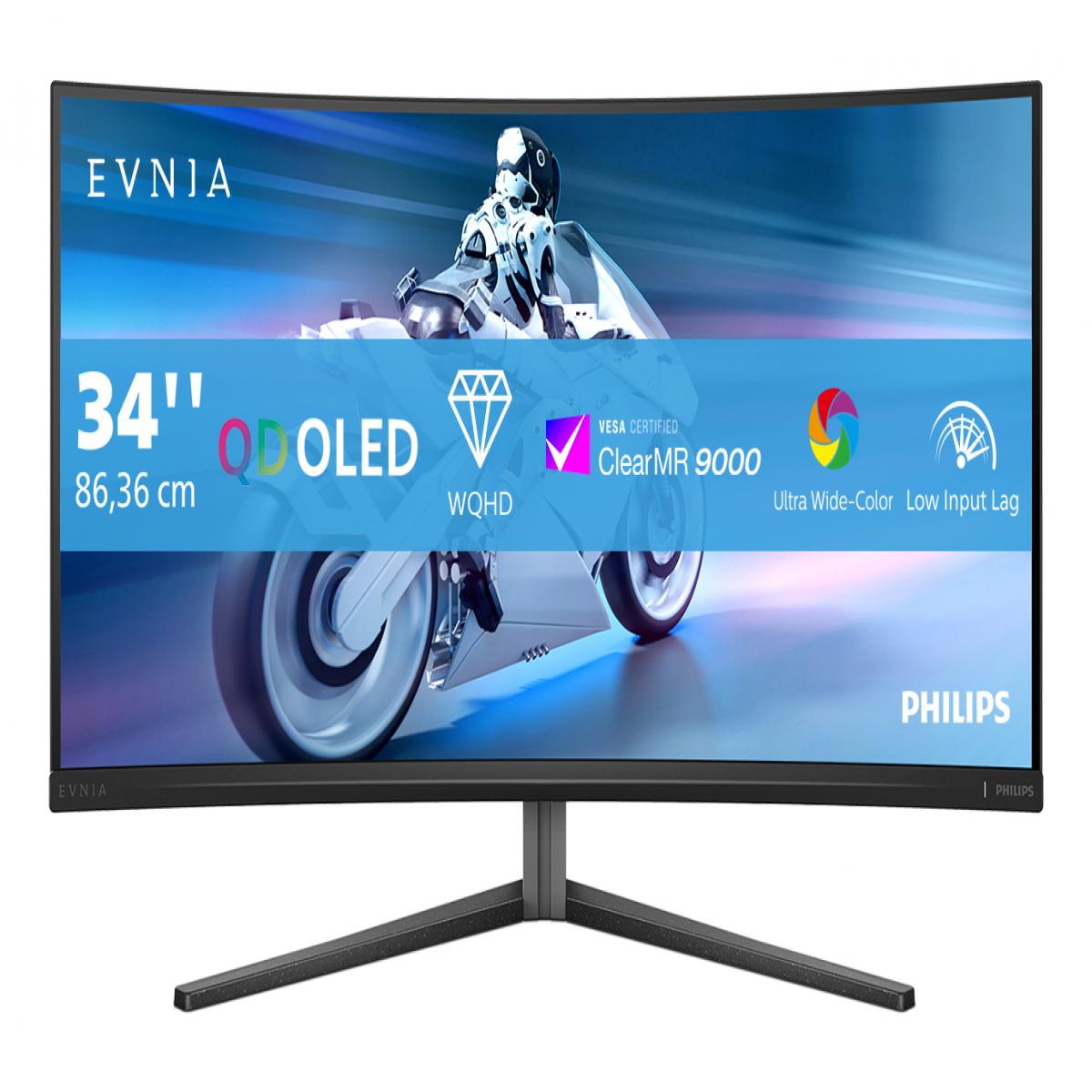 Philips Evnia 34M2C6500/00 computer monitor 86.4 cm (34") 3440 x 1440 pixels Wide Quad HD QD-OLED Grey