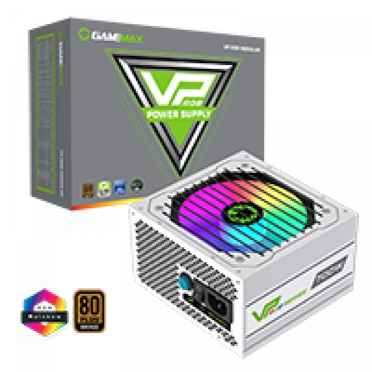 GameMax VP-700W Semi-Modular 80 Plus Bronze White Power Supply With 120mm RGB Fan 