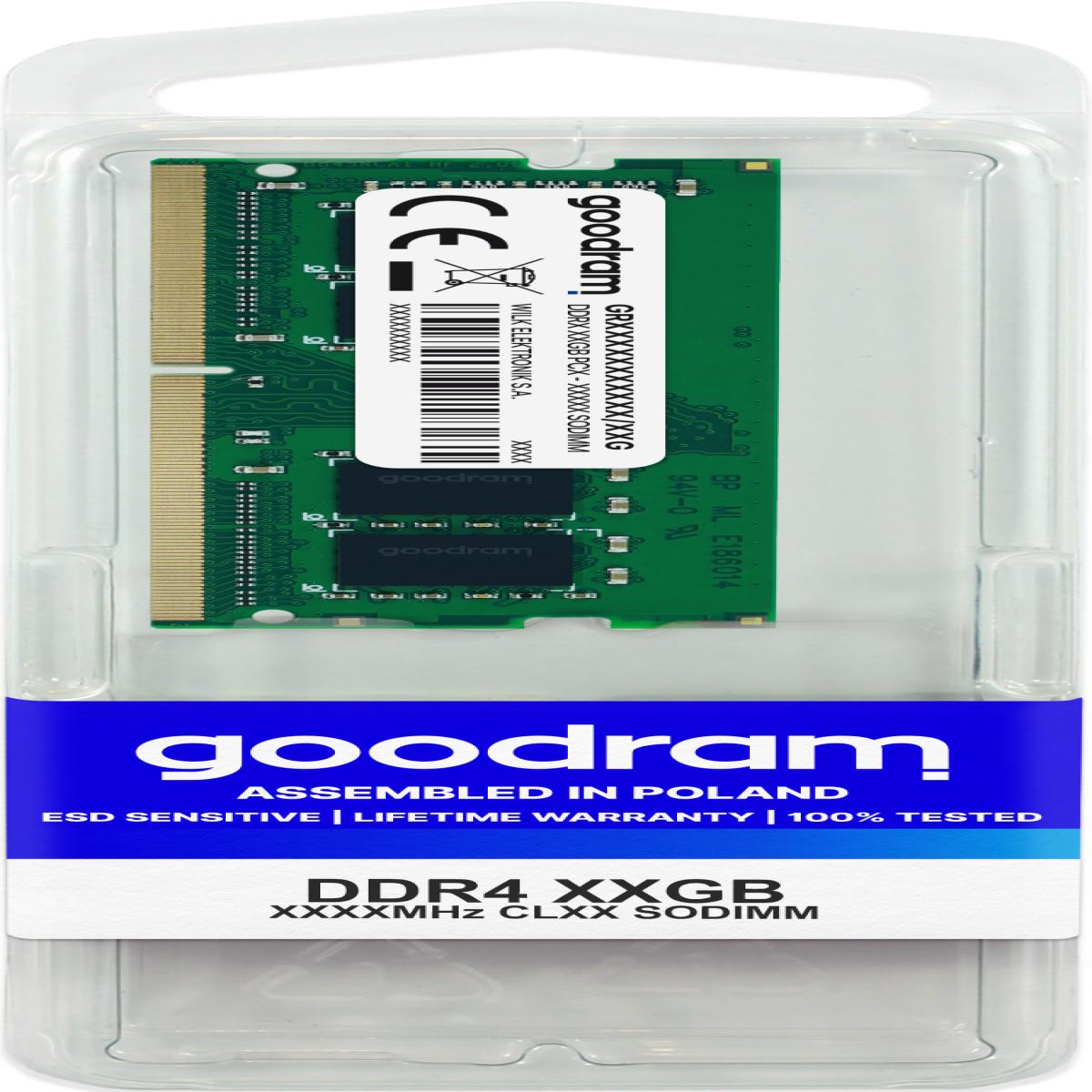 Goodram GR2666S464L19/16G memory module 16 GB 1 x 16 GB DDR4 260-pin SO-DIMM