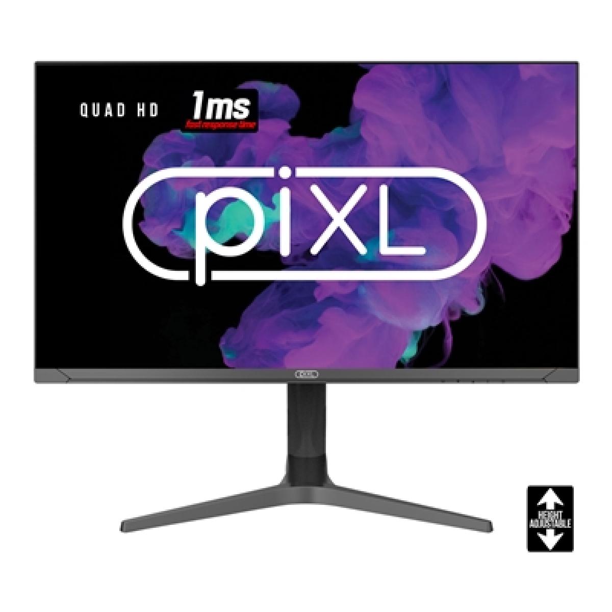 piXL CM27G7 27 Inch 100Hz QHD IPS Gaming Monitor with AMD FreeSync & Nvidia G-Sync, 1ms Response Time, DisplayPort, HDMI, USB-A, VESA Mount, RGB Lighting, VESA Mount & Height Adjust