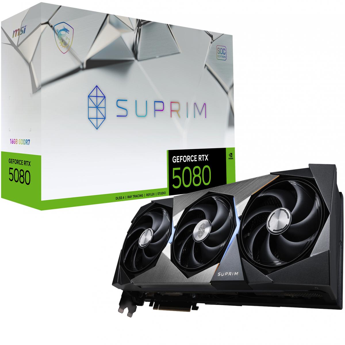 MSI SUPRIM GeForce RTX5080 16G SOC NVIDIA GeForce RTX 5080 16 GB GDDR7