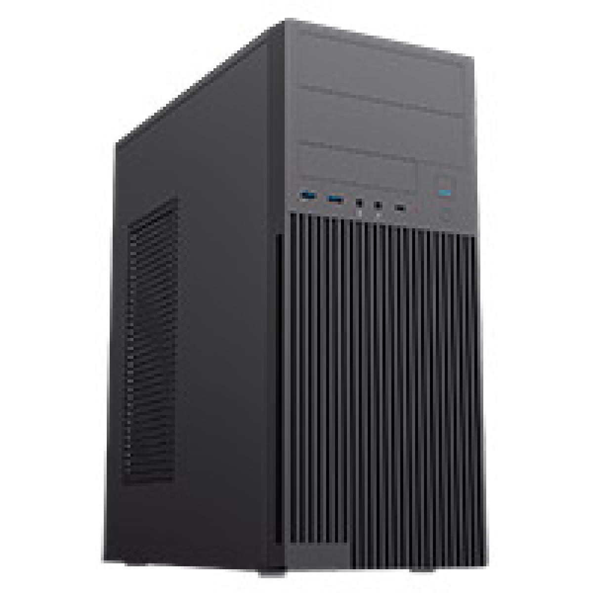 CiT Academy Mid-Tower Office PC Case With USB Type C and 80mm Rear Black Fan and 500W Power Supply Included
