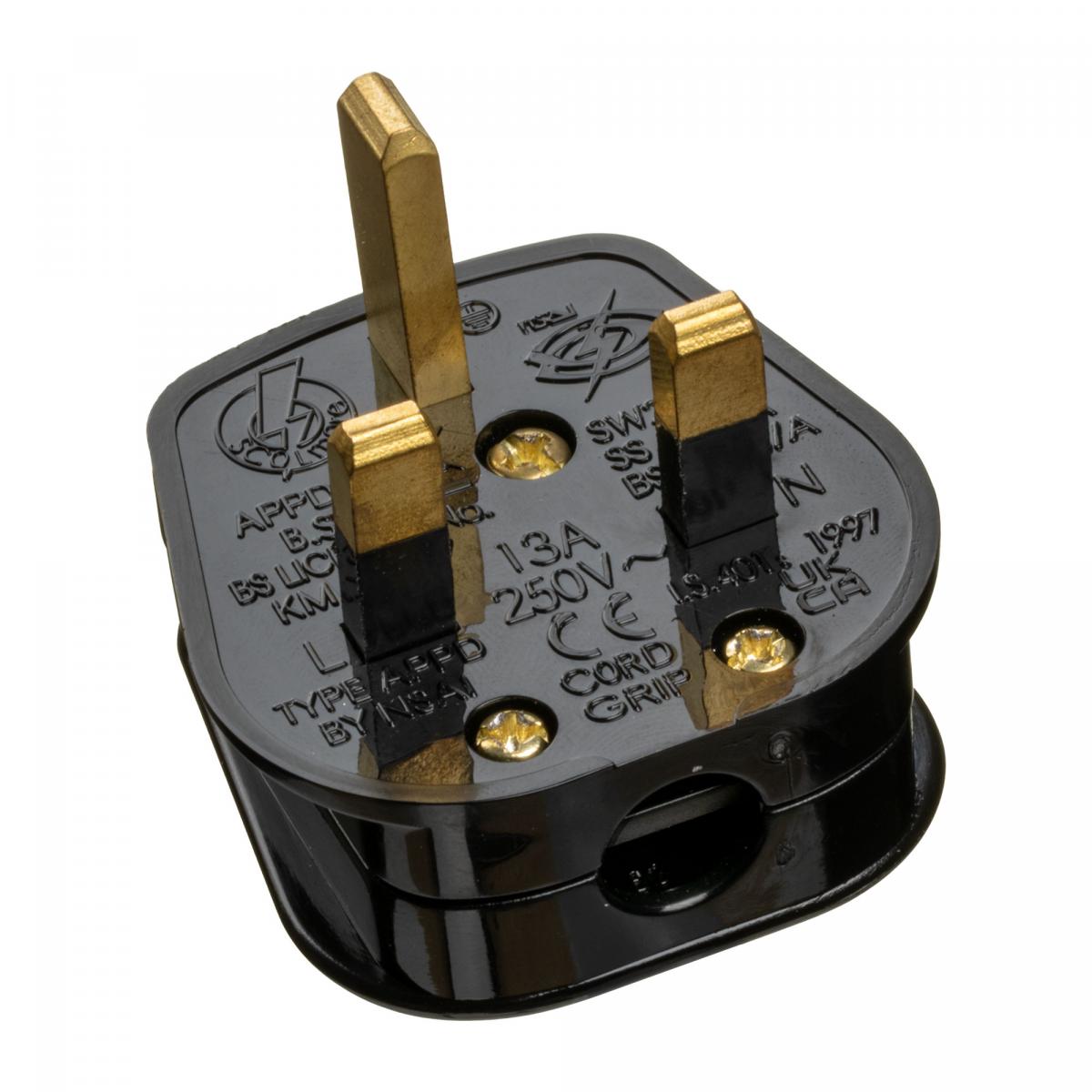 UK MAINS PLUG 13A Bk BS1363