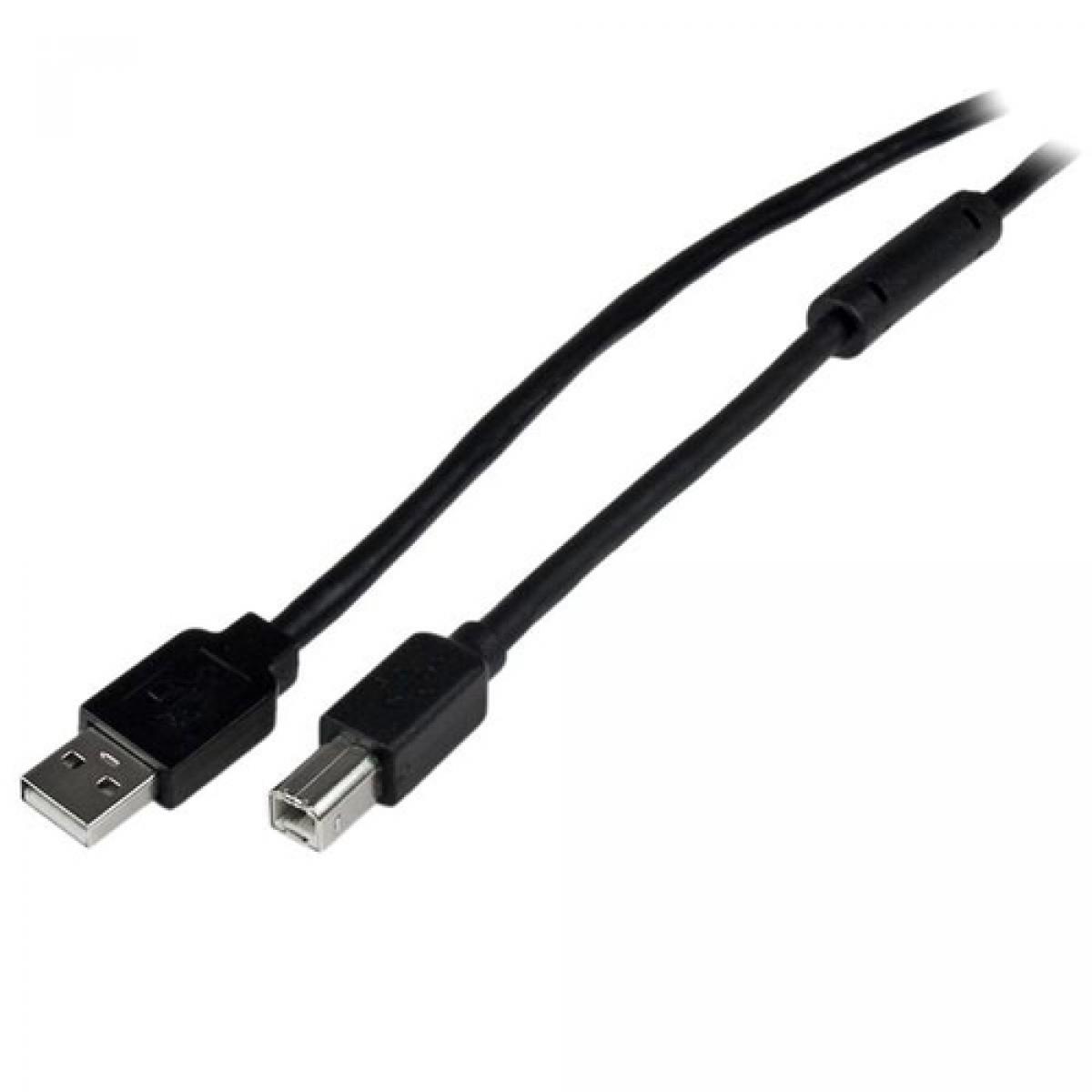 StarTech.com 65ft (20m) Active USB 2.0 A to B Cable, Long USB Cable, USB Printer Cable, 1x USB A (M), 1x USB B (M), Black