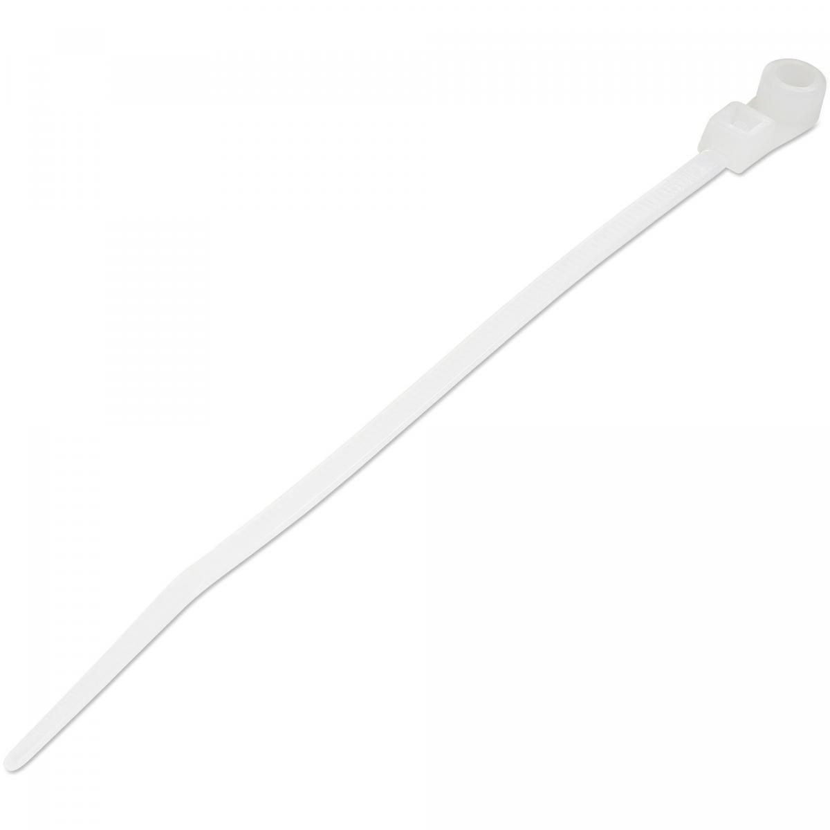 StarTech.com 4"(10cm) Cable Ties with Mounting Hole - 1/16"(2mm) wide, 7/8"(24mm) Bundle Dia. 18lb(8kg) Tensile Strength, Nylon 66 Self Locking Ties w/Screw Hole, UL Listed, 100 Pack