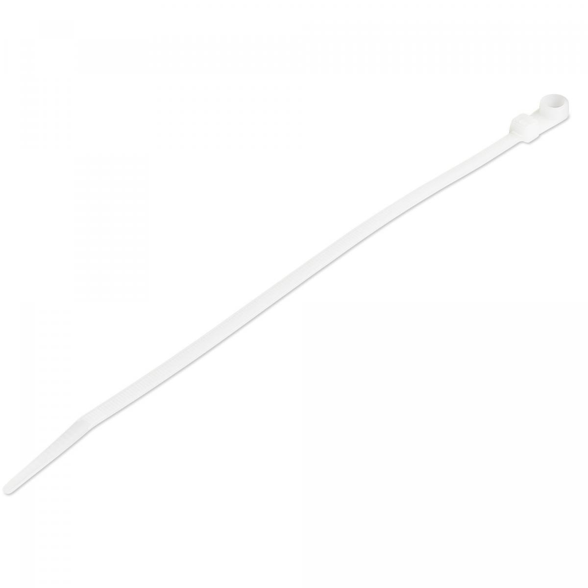 StarTech.com 8"(20cm) Cable Ties with Mounting Hole - 1/8"(4mm) wide, 2"(52mm) Bundle Diameter, 50lb(22kg) Tensile Strength, Nylon 66 Self Locking Ties w/Screw Hole, UL Listed, 100 Pack