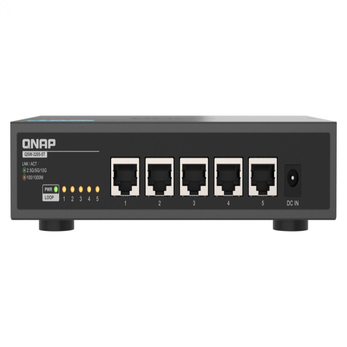 QNAP QSW-3205-5T network switch Unmanaged 10G Ethernet (100/1000/10000) Desktop Black