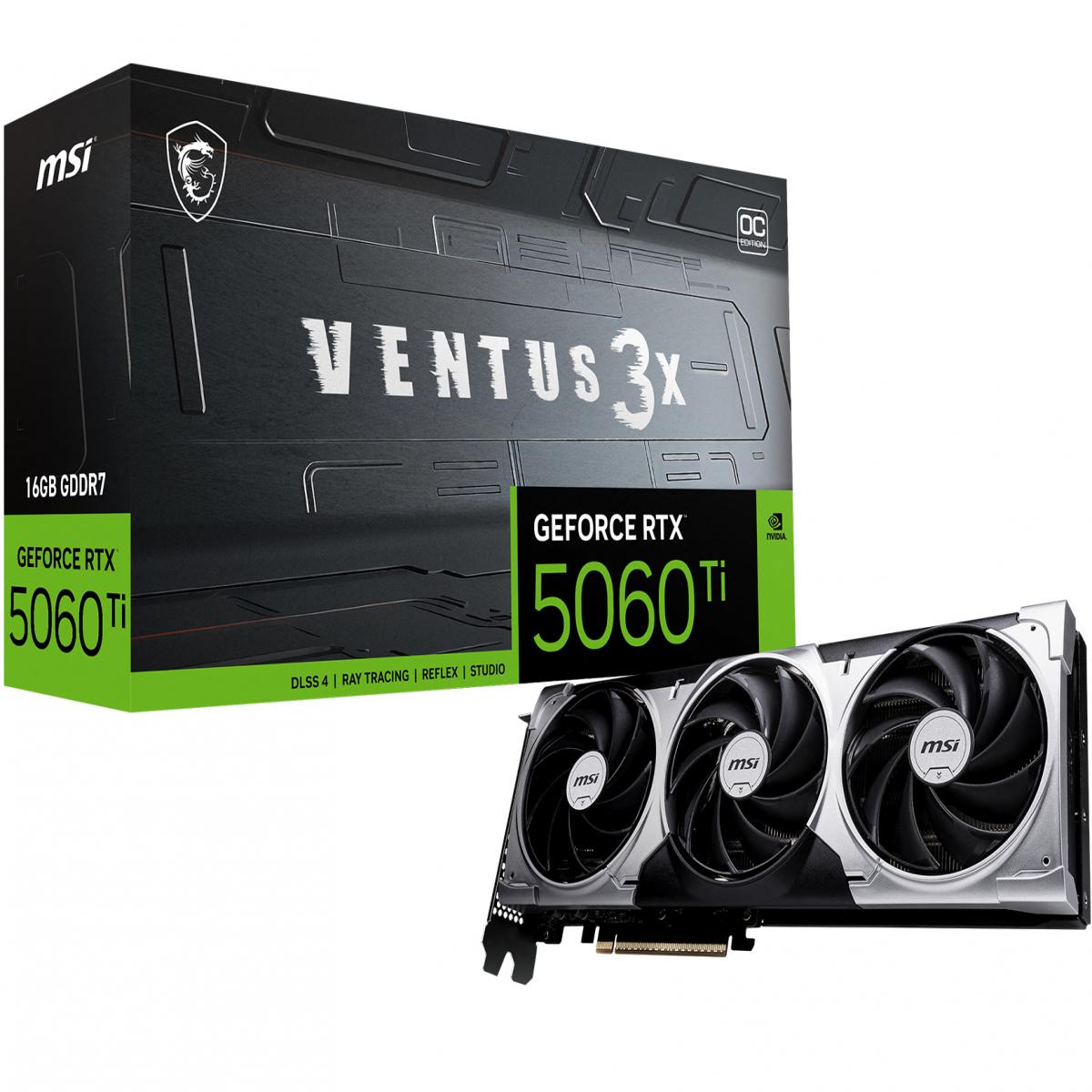 MSI VENTUS GeForce RTX 5060 TI 16G 3X OC NVIDIA 16 GB GDDR7