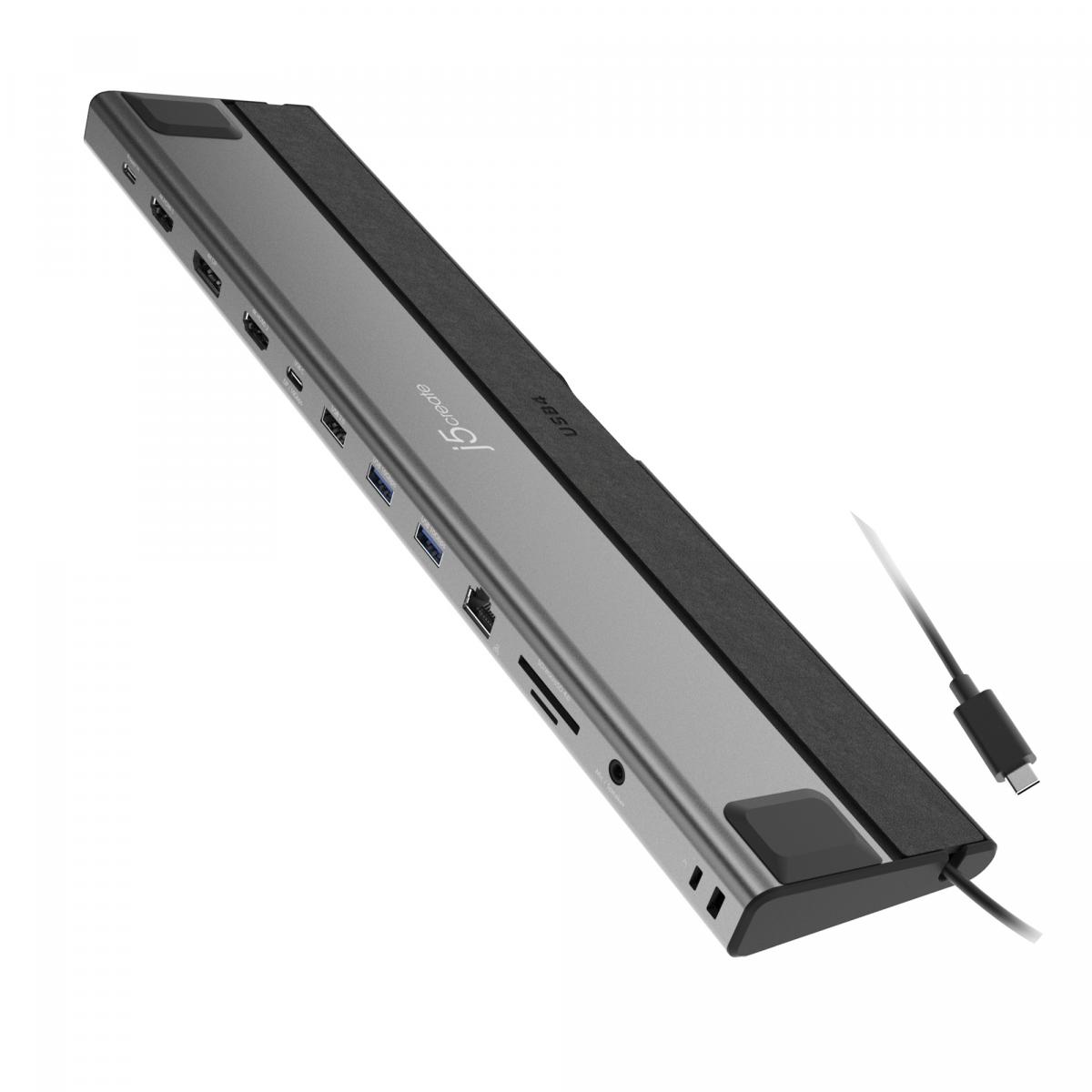 j5create JCD554 USB4® Triple 4K Display Docking Station, Black