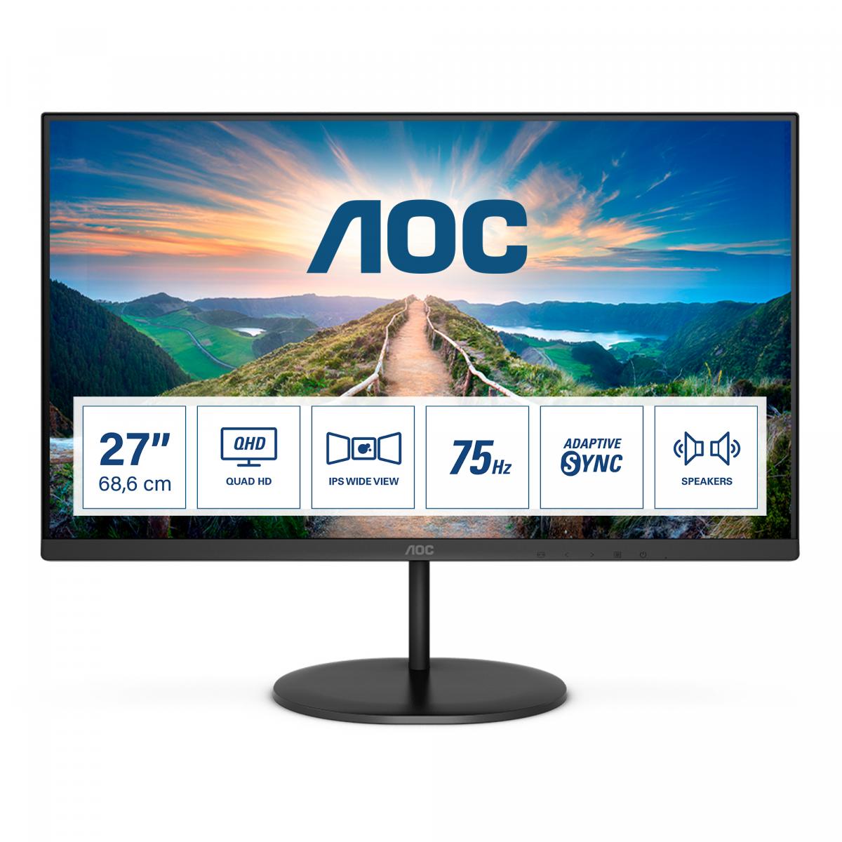 AOC V4 Q27V4EA computer monitor 68.6 cm (27") 2560 x 1440 pixels 2K Ultra HD LED Black