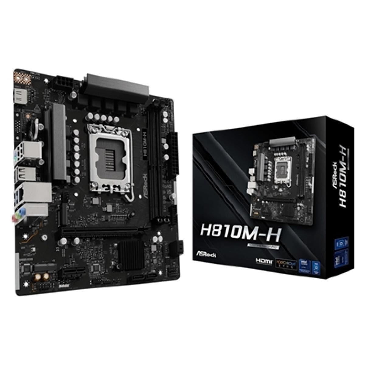 ASRock H810-M Intel 1850 Socket Motherboard, Micro-ATX, 2x DDR5 Slots, 1x M.2 Sockets, GbE LAN, 1x HDMI Port