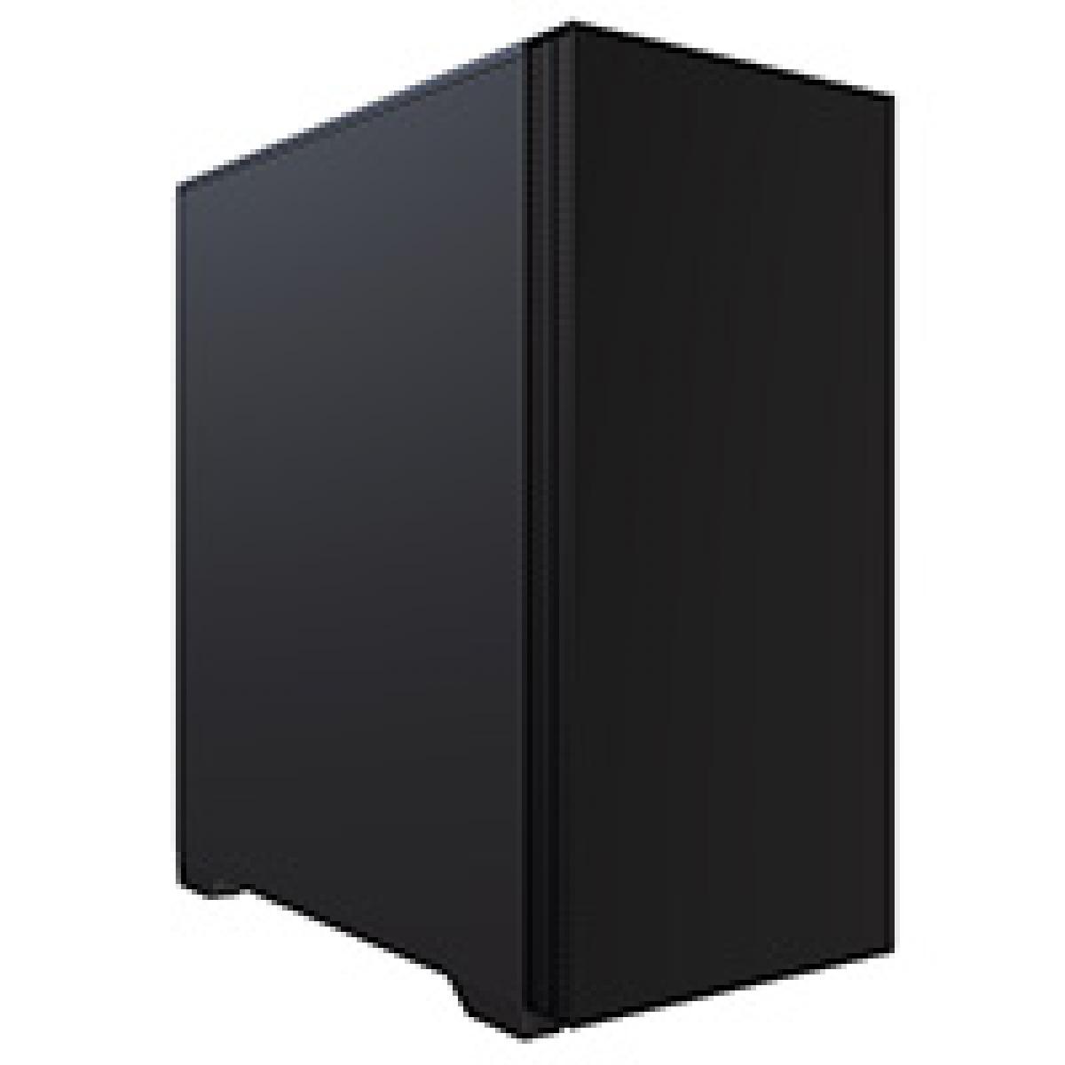 Powercool Silent Pro Black Mid-Tower USB Type C Computer Case With Sound Dampening Material and 2 x PWM Cooling Fans Included