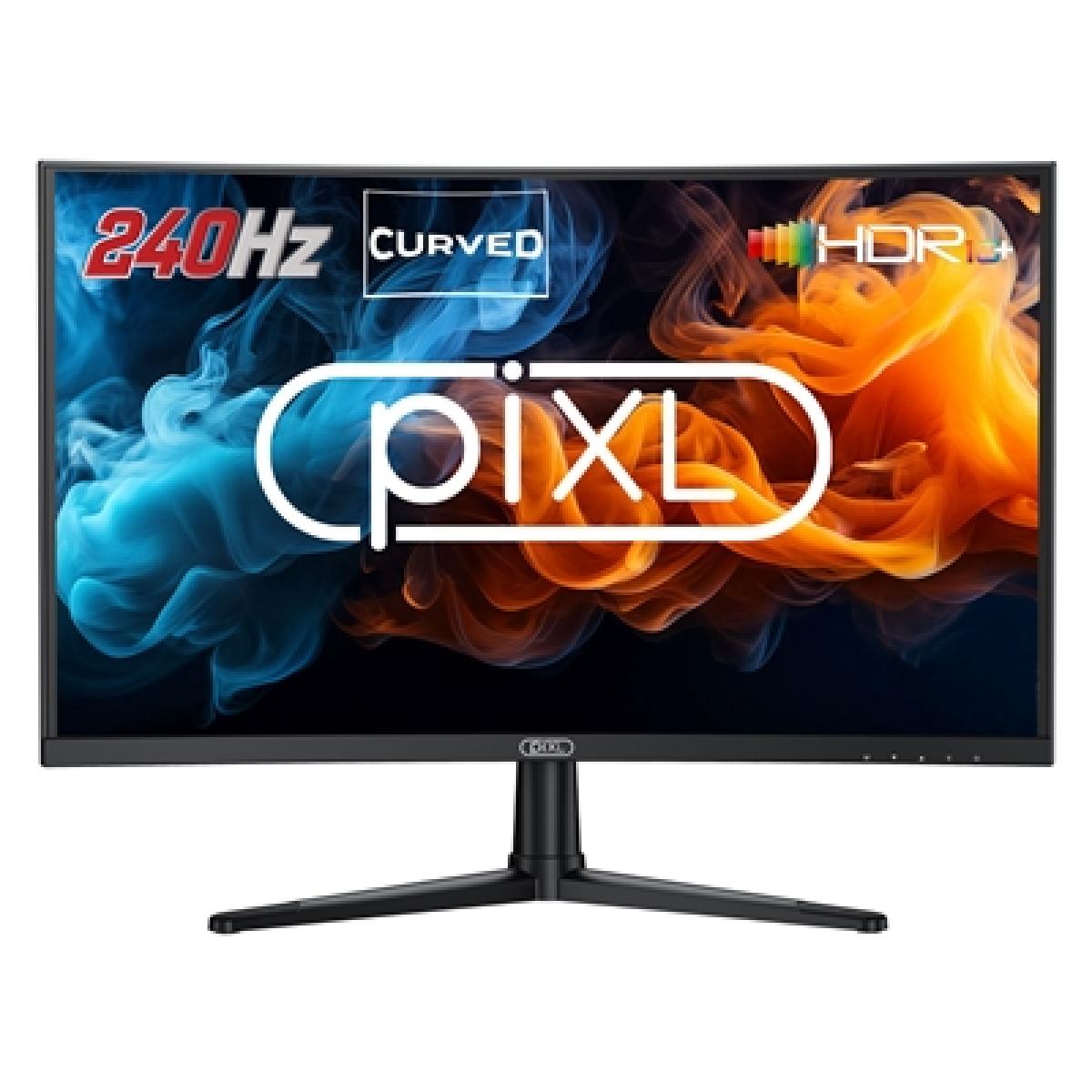 piXL PX27CC301B 27 Inch 240Hz HDR 10+ Full HD Curved Gaming Monitor with 1920 x 1080 Resolution, 1ms Response Time, HDR 10+, DisplayPort, HDMI & VESA Mount