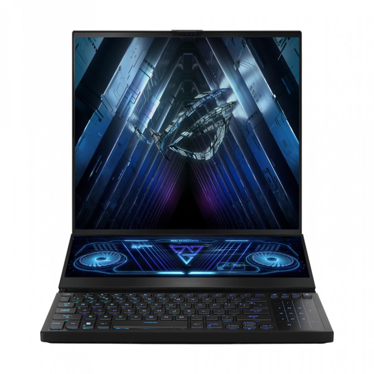 ASUS ROG Zephyrus Duo 16 GX650PY-NM010W AMD Ryzen™ 9 7945HX Laptop 40.6 cm (16") WQXGA 32 GB DDR5-SDRAM 2 TB SSD NVIDIA GeForce RTX 4090 Wi-Fi 6E (802.11ax) Windows 11 Home Black