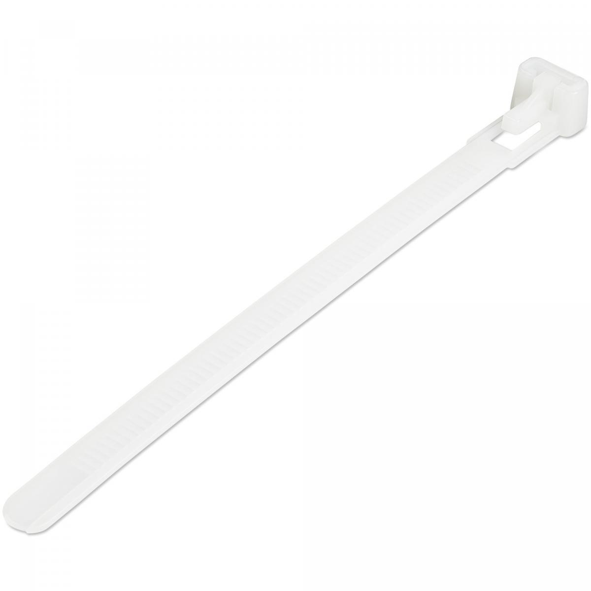 StarTech.com 5"(12cm) Reusable Cable Ties - 1/4"(7mm) wide, 1-1/8"(30mm) Bundle Dia. 50lb(22kg) Tensile Strength, Releasable Nylon Ties, Indoor/Outdoor, 94V-2/UL Listed, 100 Pack - White