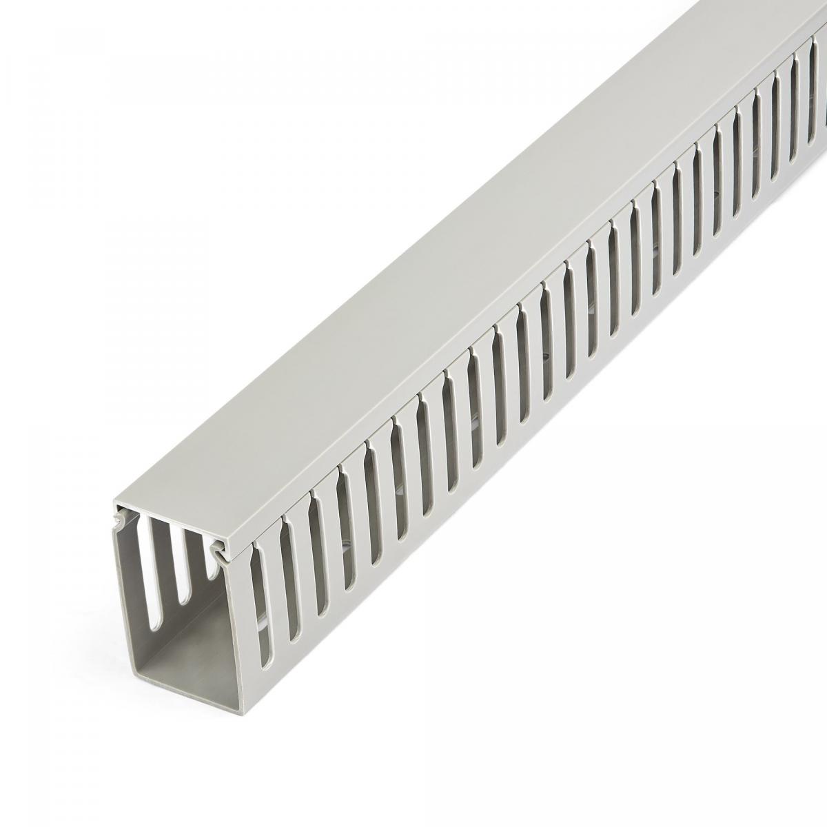 StarTech.com Open Slot Cable Management Raceway with Cover, 2"(50mm)W x 3"(75mm)H - 6.5ft(2m) length - 1/4"(8mm) Slots, PVC Network Cable Hider/Wall Wire Duct, Max 180 Cables, UL Listed