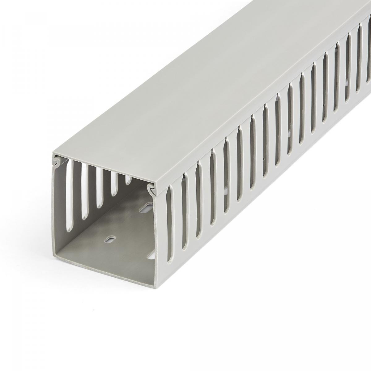 StarTech.com Open Slot Cable Management Raceway with Cover, 3"(75mm)W x 3"(75mm)H - 6.5ft(2m) length - 1/4"(8mm) Slots, PVC Network Cable Hider/Wall Wire Duct, Max 200 Cables, UL Listed