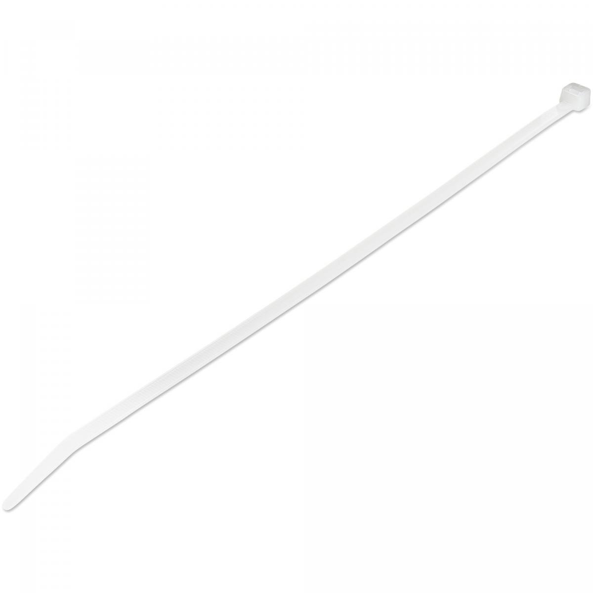 StarTech.com 10"(25cm) Cable Ties - 1/8"(4mm) wide, 2-5/8"(68mm) Bundle Diameter, 50lb(22kg) Tensile Strength, Nylon Self Locking Zip Ties w/Curved Tip, 94V-2/UL Listed, 1000 Pack - White