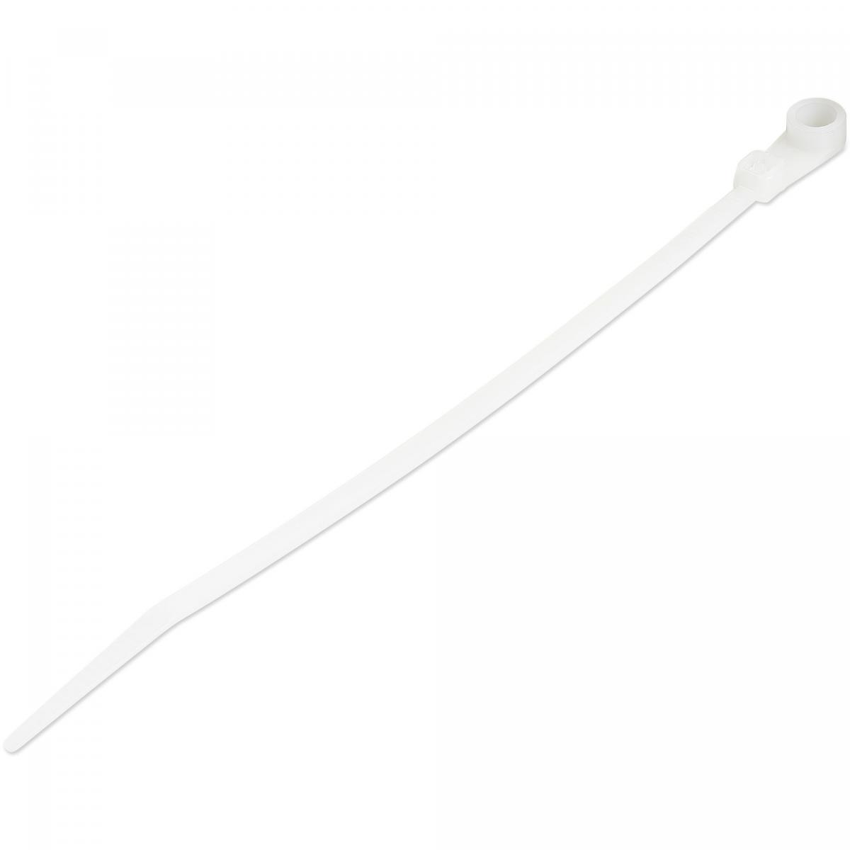 StarTech.com 6"(15cm) Cable Ties with Mounting Hole - 1/8"(3mm) wide, 1-1/2"(40mm) Bundle Dia. 40lb(18kg) Tensile Strength, Nylon 66 Self Locking Ties w/Screw Hole, UL Listed, 100 Pack