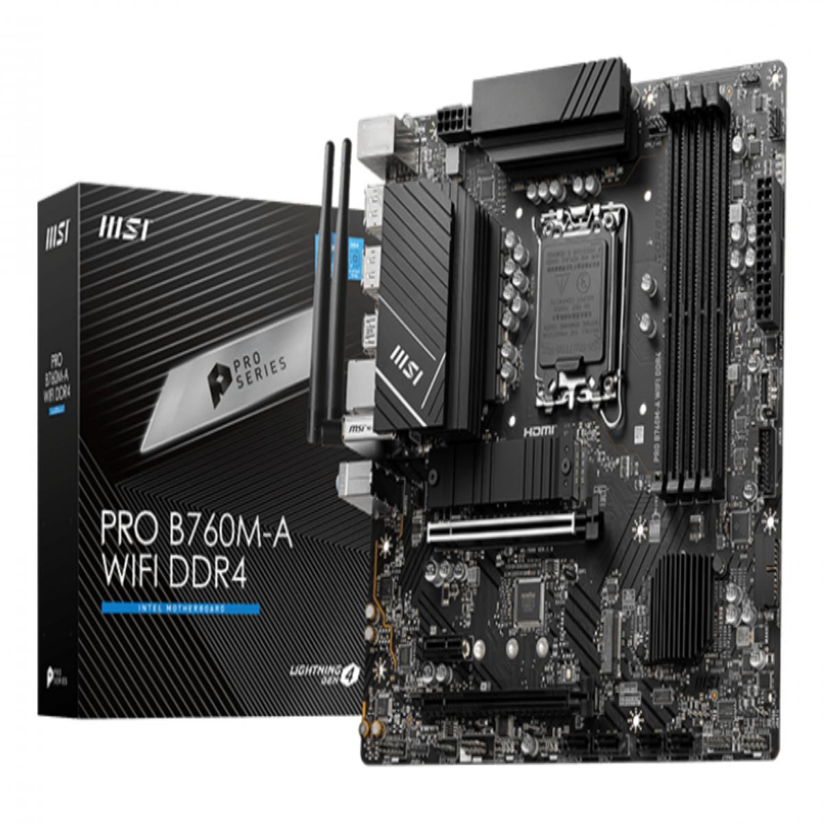 MSI PRO B760M-A WIFI DDR4 motherboard Intel B760 LGA 1700 micro ATX