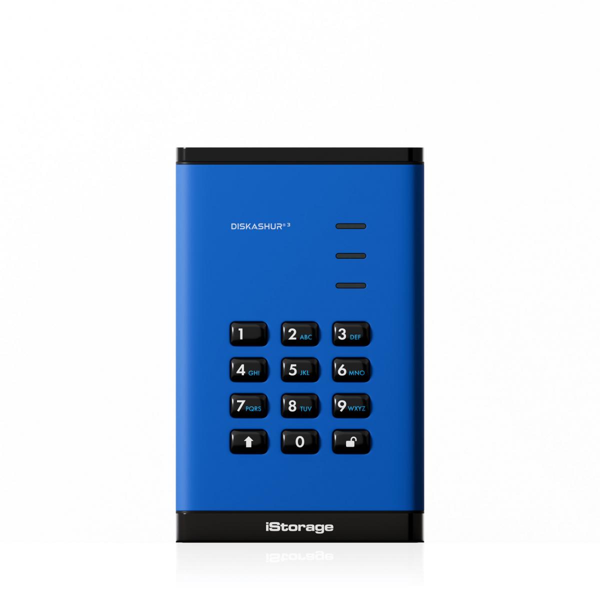 iStorage diskAshur³ SSD 1TB Blue | Secure Portable Solid State Drive | FIPS 140-3 Level 3 Complaint |Common Criteria EAL 5+ | PIN protected | AES-XTS 256-bit hardware encryption | GDPR, TAA Compliant | Dust/Water Resistant |