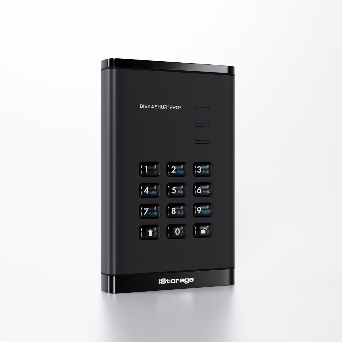iStorage diskAshur PRO³ HDD 1TB | Secure Portable Hard Drive |FIPS 140-3 Level 3 compliant | AES-XTS 256-bit Hardware Encryption | PIN protected | OS & Platform Independent |GDPR, TAA Compliant|Brute force hack defence | Dust/Water Resistant