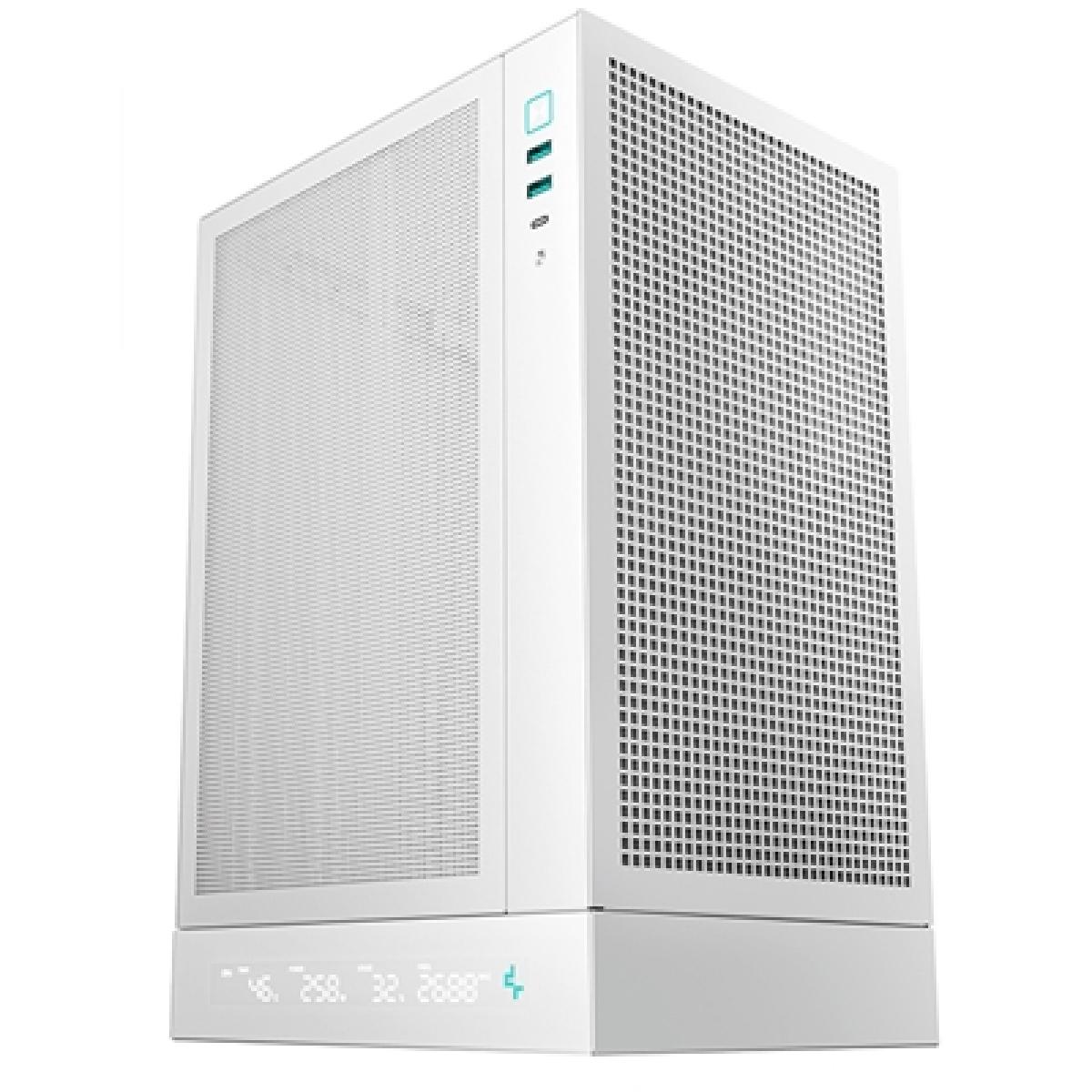 Deepcool CH170 Digital White Mini-ITX Case - High Airflow, Supports Water Cooling, Ultra-Quiet Operation, Compact Design for Efficient Space Management