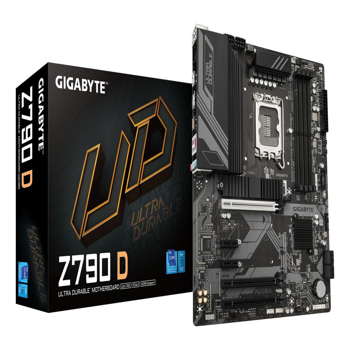 GIGABYTE Z790 D Motherboard - Supports Intel Core 14th Gen CPUs, 12+1+１ Phases Digital VRM, up to 7600MHz DDR5 (OC), 3xPCIe 4.0 M.2, 2.5GbE LAN, USB 3.2 Gen 2