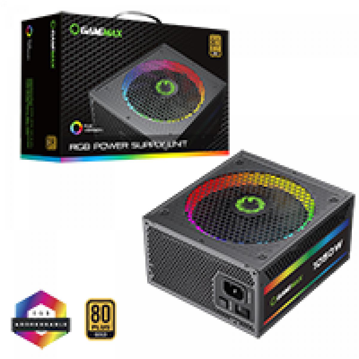 GameMax 1050W Pro Modular 80 Plus Gold Power Supply With 14cm ARGB Fan