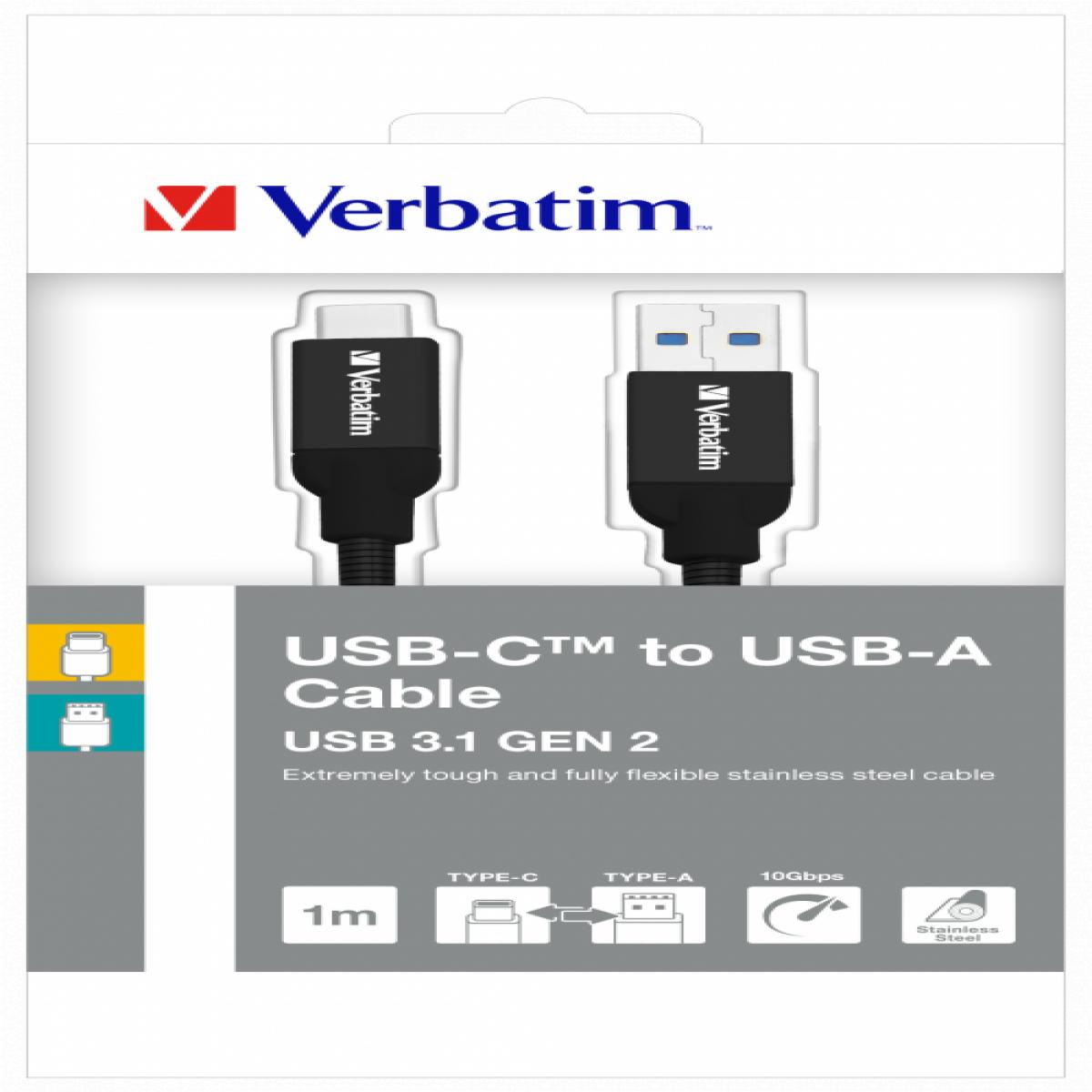 Verbatim 48871 USB cable USB 3.2 Gen 2 (3.1 Gen 2) 1 m USB A USB C Black