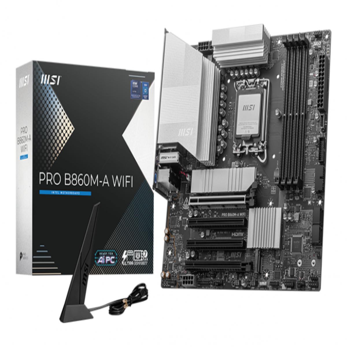 MSI PRO B860M-A WIFI motherboard Intel B860 LGA 1851 (Socket V1) micro ATX