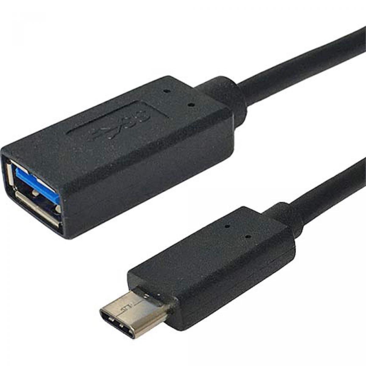 CNL 20CM USB-C-3.0 A M-F TAILED Bk