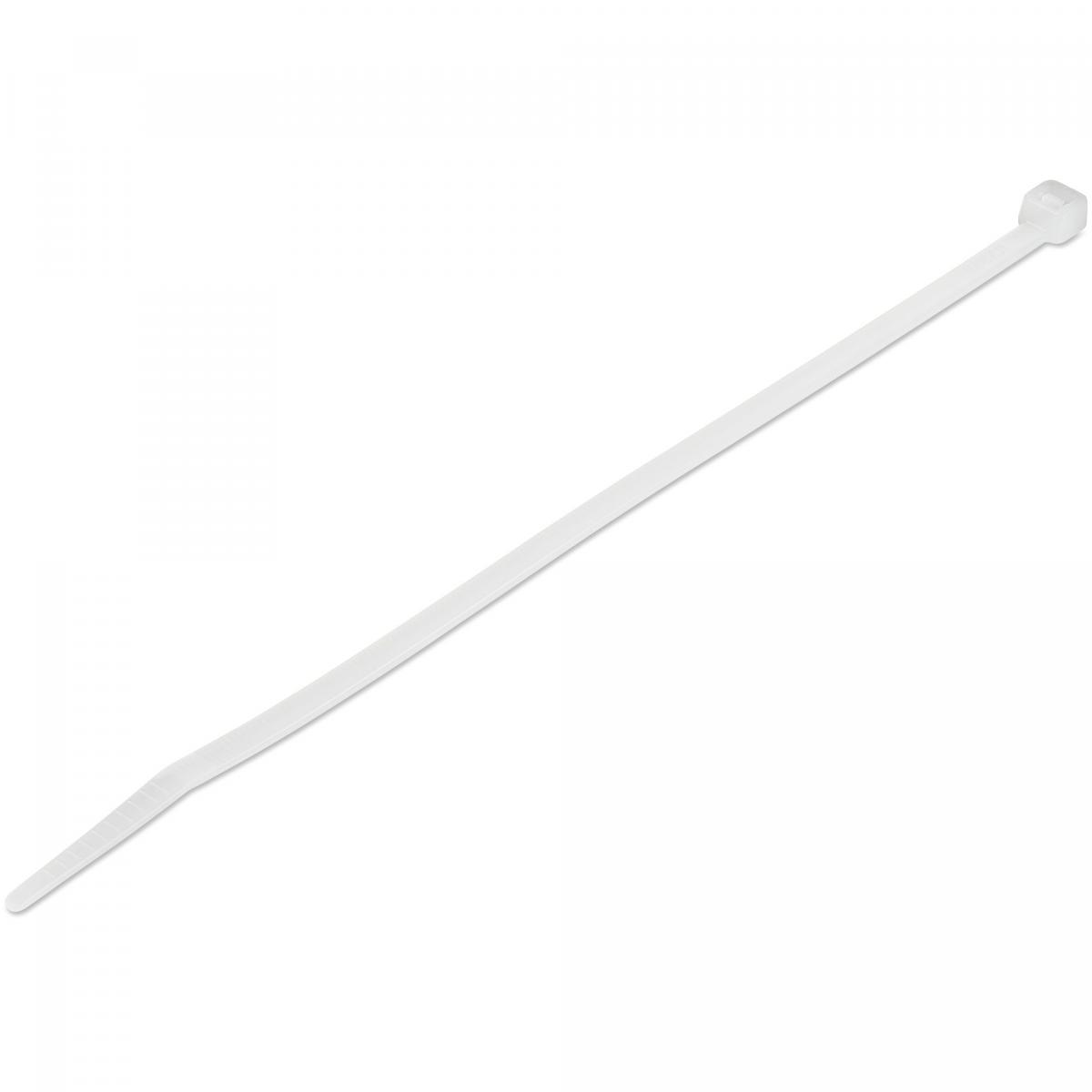 StarTech.com 8"(20cm) Cable Ties - 1/8"(4mm) wide, 2-1/8"(55mm) Bundle Diameter, 50lb(22kg) Tensile Strength, Nylon Self Locking Zip Ties w/ Curved Tip - 94V-2/UL Listed, 1000 Pack - White