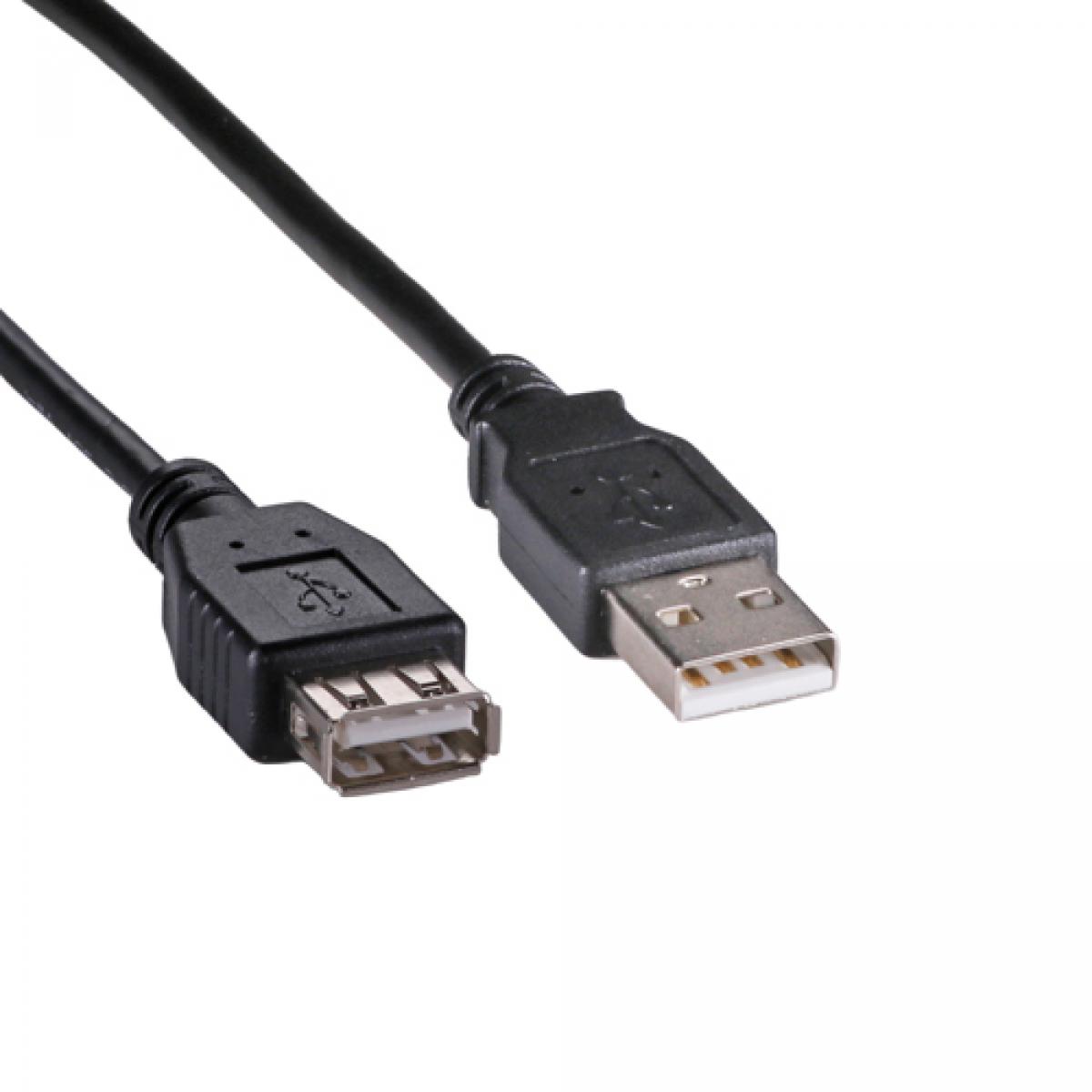 CNL 1M USB-A 2.0 M-F Bk PVC Ext.