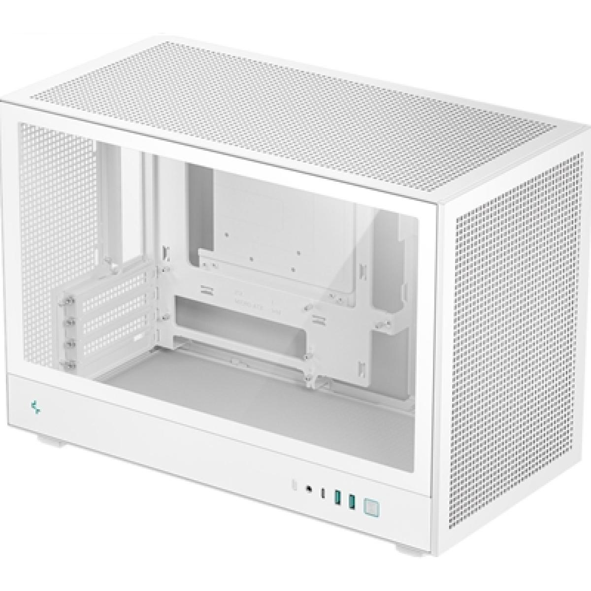 DeepCool CH260 White Micro-ATX Case, High-Airflow Compact PC Case with Tempered Glass Panel, USB-C Port, Supports 360mm Radiator, ATX PSU, Black