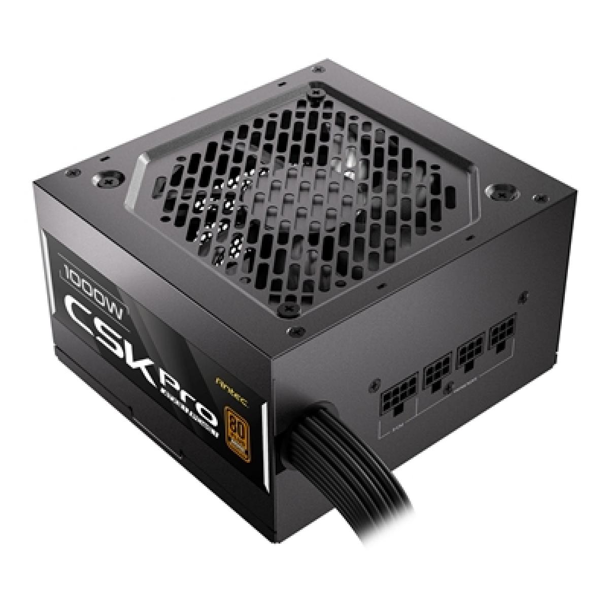 Antec CSK1000 PRO 1000W ATX 3.1 Power Supply - 80 PLUS Bronze, Semi-Modular, PCIe 5.1 Ready, 12V-2x6 Connector, Quiet 120mm Fan, UK Plug